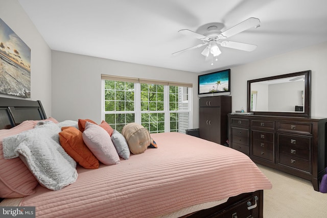 5942 Kimberly Anne Way, Alexandria, VA 22310 - bedroom featuring light carpet and ceiling fan