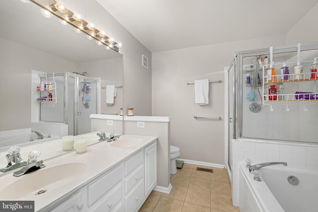 5942 Kimberly Anne Way, Alexandria, VA 22310 - full bath with double vanity, a stall shower, and a garden tub