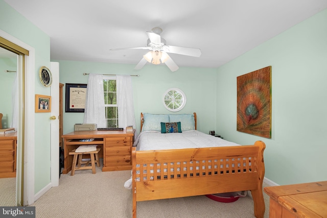 5942 Kimberly Anne Way, Alexandria, VA 22310 - bedroom with carpet flooring, baseboards, and a ceiling fan