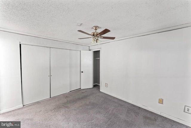 1013 Fallcrest Ct Unit 4-203, Bowie, MD 20721 - unfurnished bedroom with carpet floors, a textured ceiling, ceiling fan, and baseboards