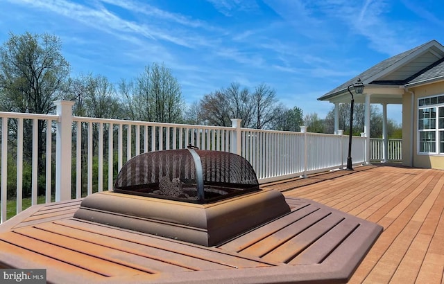 view of wooden deck