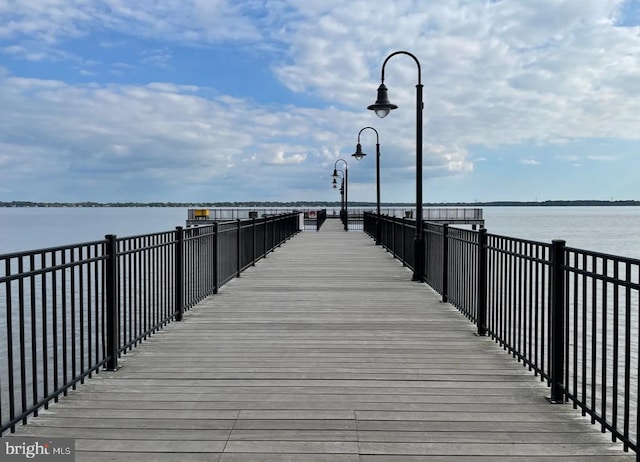 dock featuring a water view