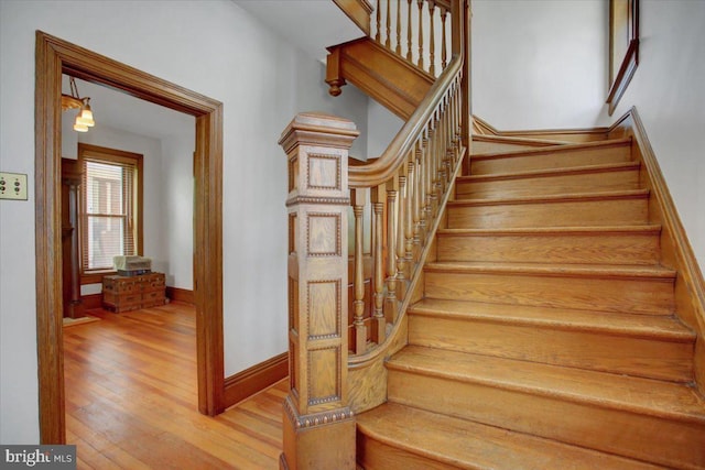 145 S Washington St, Greencastle, PA 17225 - staircase featuring wood finished floors and baseboards