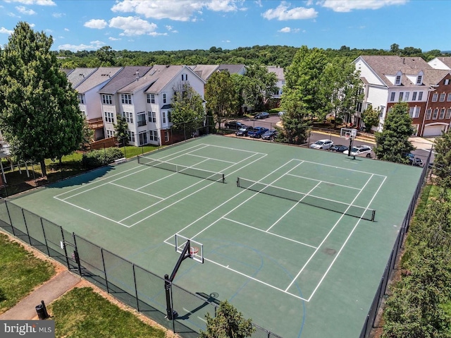 46245 Milthorn Ter, Sterling, VA 20165 - view of tennis court with fence and a residential view