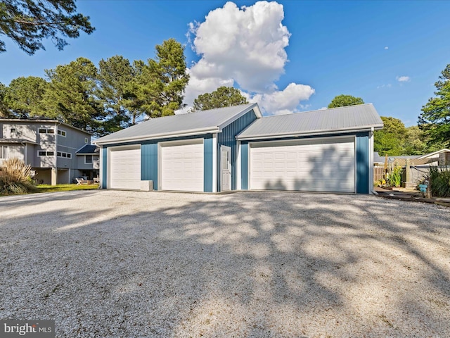 view of detached garage