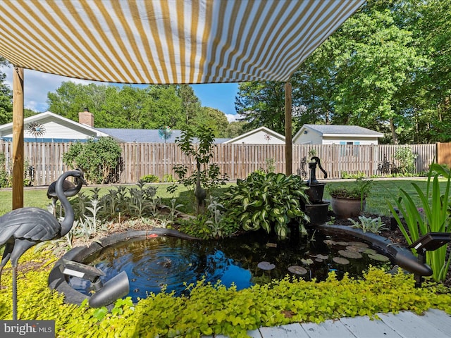 view of yard with fence
