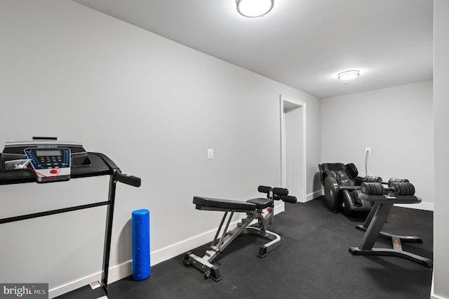 13312 Drews Ln, Potomac, MD 20854 - workout room featuring baseboards