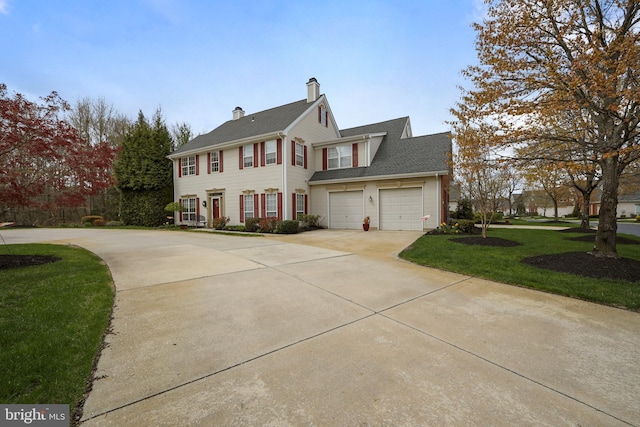 63 Grand Banks Cir, Marlton, NJ 08053 - colonial inspired home featuring driveway, a front lawn, and a chimney