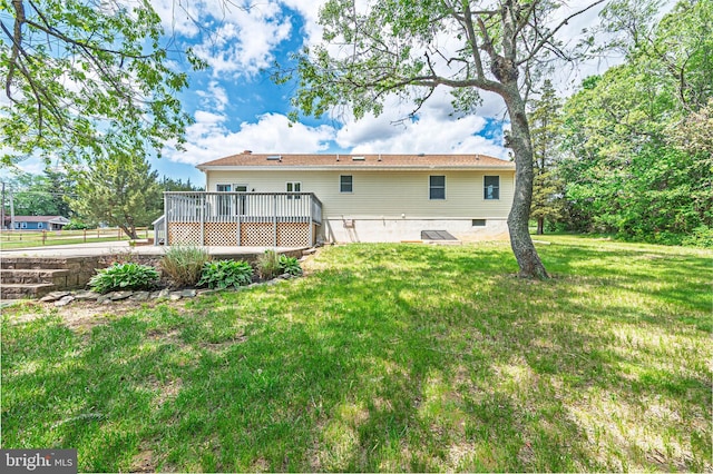 50 N Ave, Cedarville, NJ 08311 - back of property featuring a wooden deck and a yard