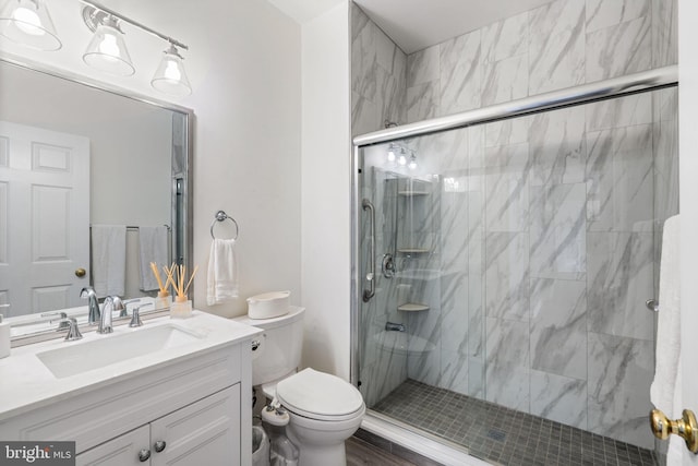 27 Avalon Rd, Pennington, NJ 08534 - bathroom with toilet, a marble finish shower, and vanity