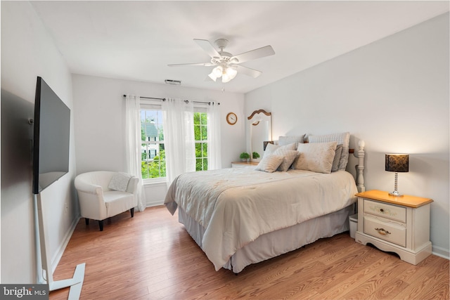 27 Avalon Rd, Pennington, NJ 08534 - bedroom featuring light wood-style flooring, baseboards, and ceiling fan