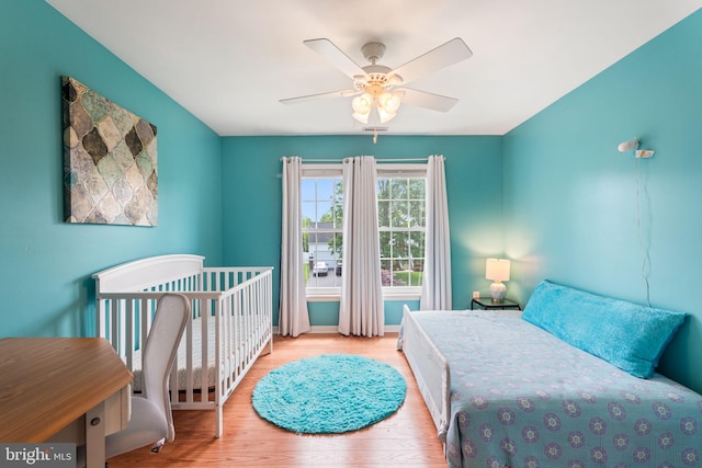 27 Avalon Rd, Pennington, NJ 08534 - bedroom featuring wood finished floors, a ceiling fan, and baseboards