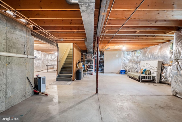 27 Avalon Rd, Pennington, NJ 08534 - unfinished basement with stairway