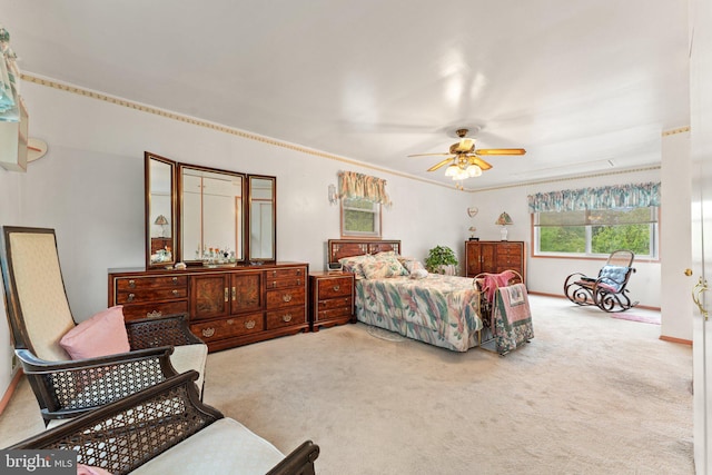 1517 Margaret St, Woodbridge, VA 22191 - carpeted bedroom with baseboards, ceiling fan, and ornamental molding