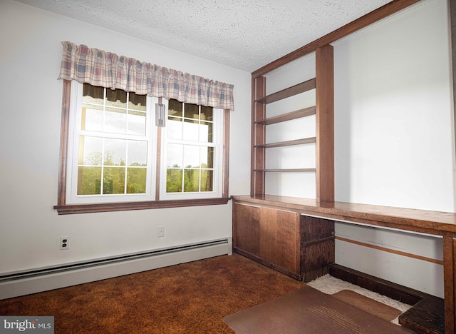 3019 Level Rd, Churchville, MD 21028 - unfurnished office featuring a baseboard radiator, a textured ceiling, and carpet floors