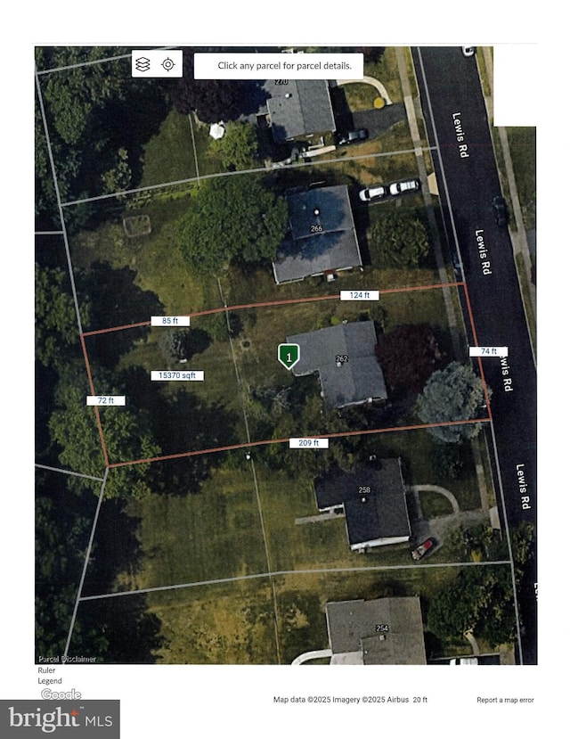 map of property location with property parcel outlined