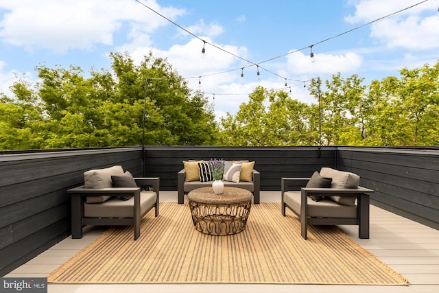 deck with outdoor lounge area