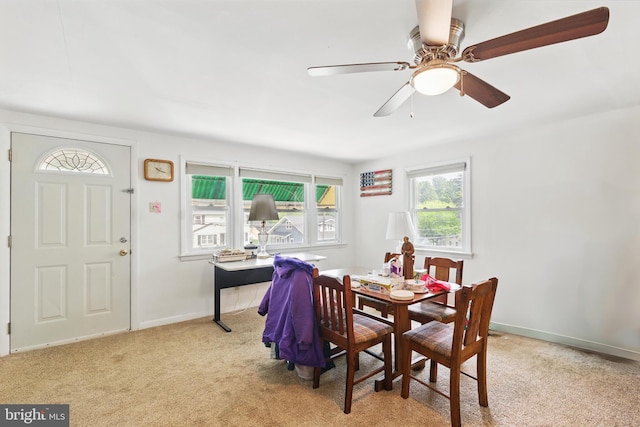 23 N Line Rd, Newtown Square, PA 19073 - dining space featuring carpet and ceiling fan