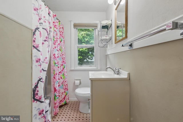 23 N Line Rd, Newtown Square, PA 19073 - bathroom featuring vanity, curtained shower, and tile patterned floors