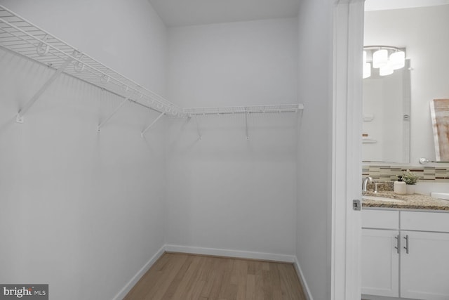 1414 Belmont St NW Unit 207, Washington, DC 20009 - spacious closet featuring light wood-type flooring and a sink