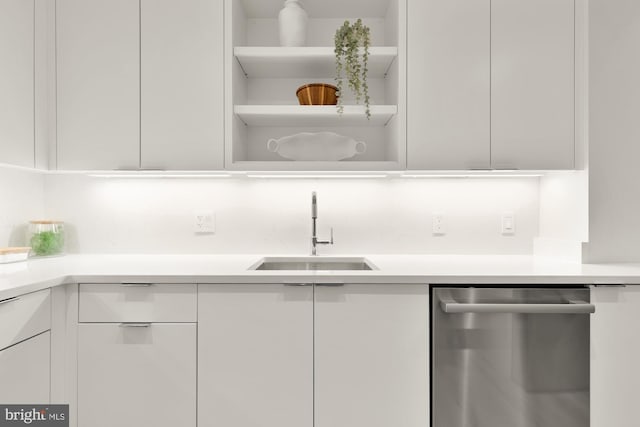 bar with dishwasher and a sink