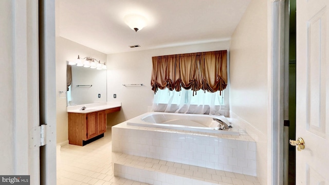 7265 Latham Ct, Hughesville, MD 20637 - full bathroom with tile patterned flooring, a bath, and vanity