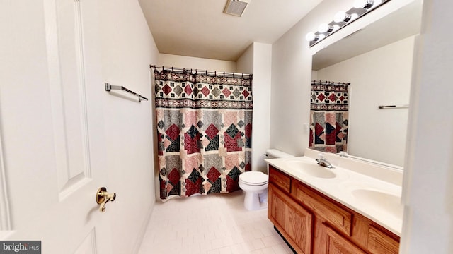7265 Latham Ct, Hughesville, MD 20637 - full bathroom with toilet, tile patterned floors, and double vanity