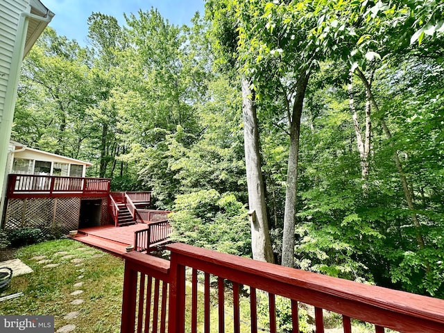 7265 Latham Ct, Hughesville, MD 20637 - view of yard featuring a deck and stairs