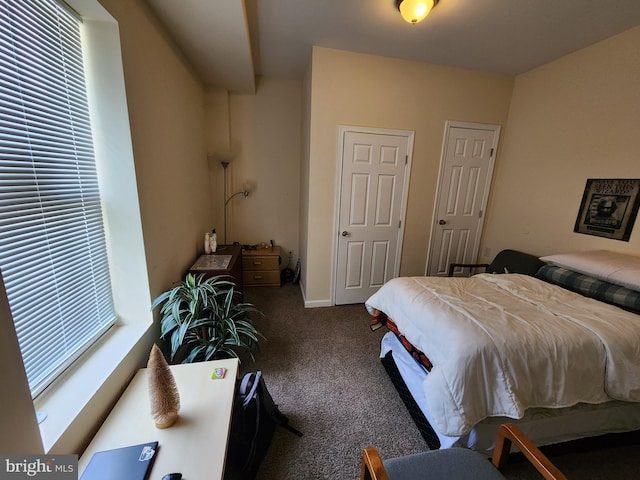 bedroom featuring carpet