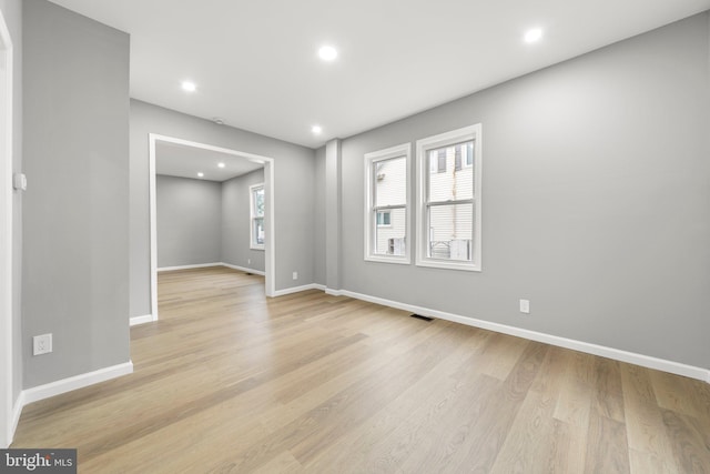 97 Church St, Thorofare, NJ 08086 - spare room featuring baseboards, light wood-type flooring, and recessed lighting