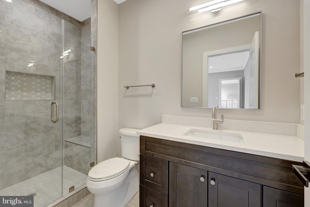 7916 Lewinsville Rd, Mclean, VA 22102 - full bath featuring a stall shower, toilet, and vanity
