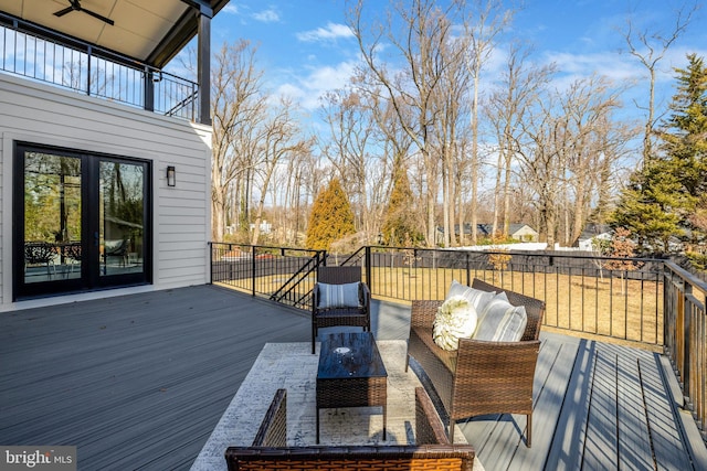 7916 Lewinsville Rd, Mclean, VA 22102 - wooden terrace with an outdoor living space