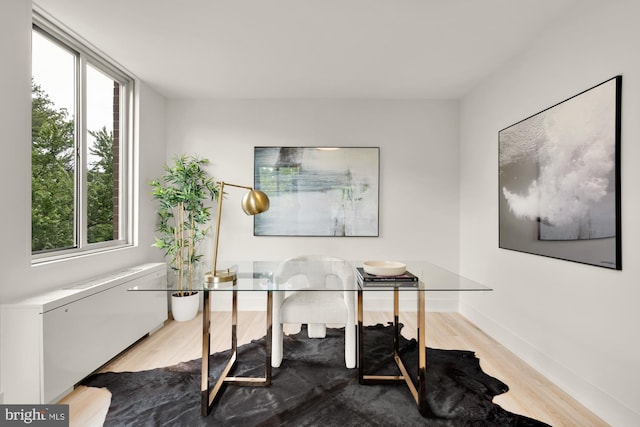 2939 Van Ness St NW Unit 424, Washington, DC 20008 - office area with wood finished floors, healthy amount of natural light, and radiator heating unit