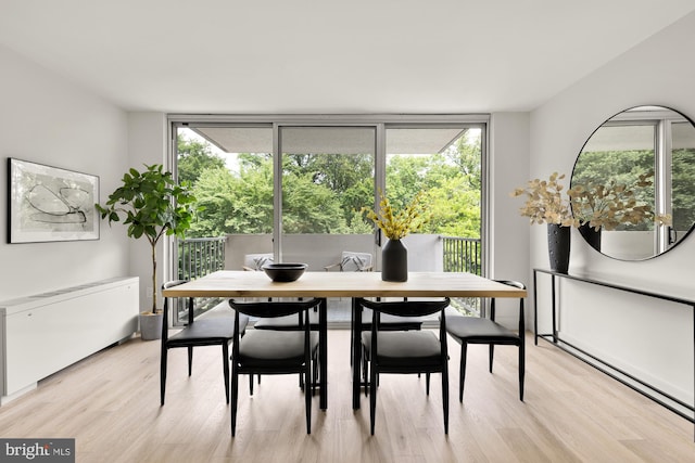 2939 Van Ness St NW Unit 424, Washington, DC 20008 - dining area featuring light wood-style flooring and radiator