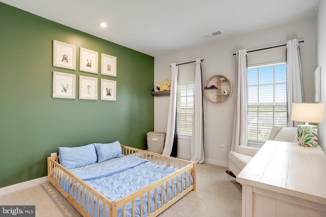 10117 Fosset St, Ijamsville, MD 21754 - bedroom featuring multiple windows, light carpet, baseboards, and recessed lighting