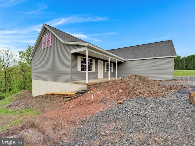 864 Wynonah Dr, Auburn, PA 17922 - view of property exterior with covered porch and a shingled roof