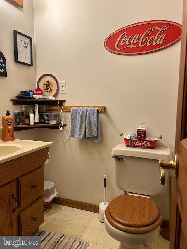 830 Western Ln, Front Royal, VA 22630 - half bath with toilet, vanity, and tile patterned floors