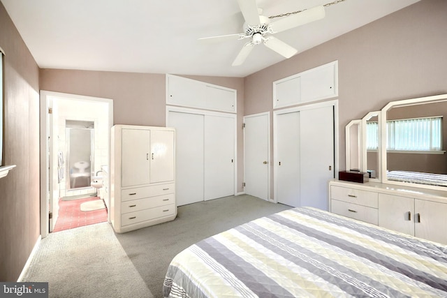 100 W Ave, Hanover, PA 17331 - bedroom with light carpet, multiple closets, ensuite bath, and a ceiling fan