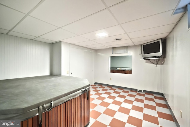 100 W Ave, Hanover, PA 17331 - finished below grade area with light flooring, a paneled ceiling, and baseboards