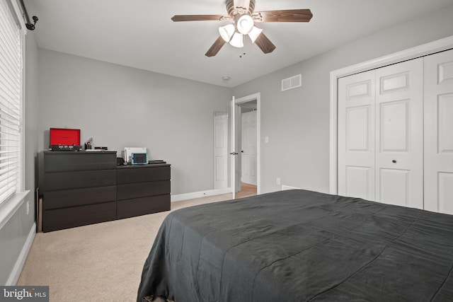 2005 Golden Ct, Mechanicsburg, PA 17055 - carpeted bedroom featuring baseboards, a closet, and ceiling fan