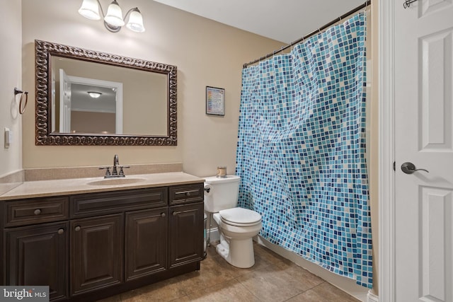 2005 Golden Ct, Mechanicsburg, PA 17055 - bathroom with tile patterned flooring, toilet, vanity, and a shower with curtain
