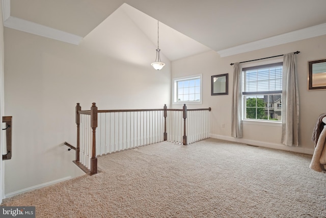 2005 Golden Ct, Mechanicsburg, PA 17055 - carpeted spare room with vaulted ceiling and baseboards