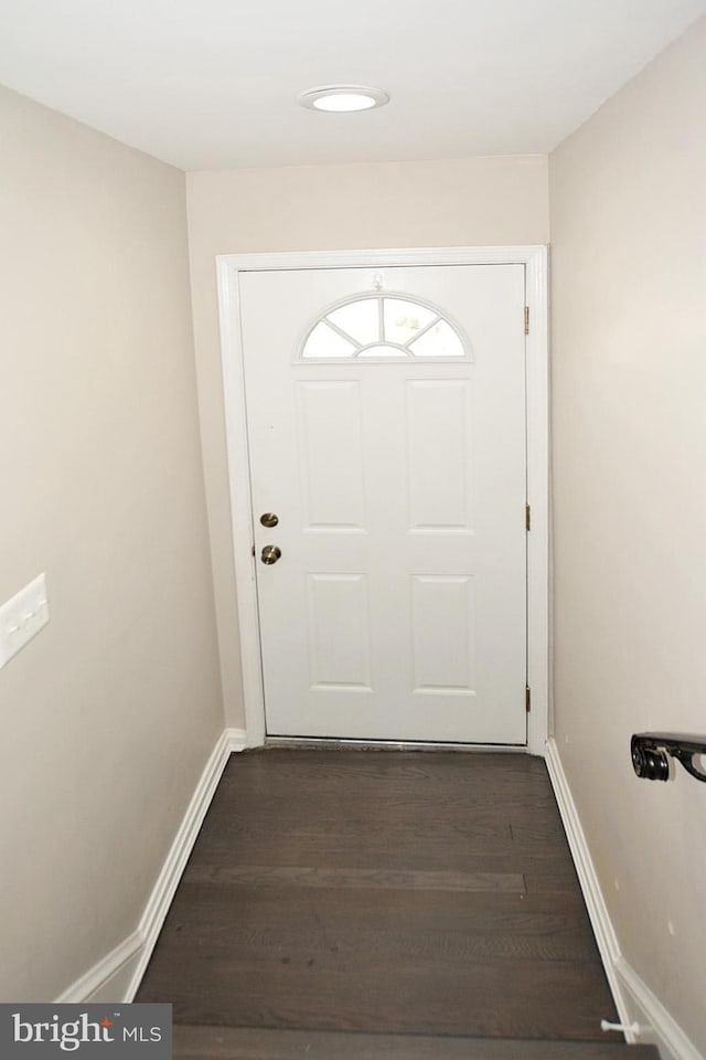2626 12th St S Unit 1, Arlington, VA 22204 - entryway with dark wood-style floors and baseboards