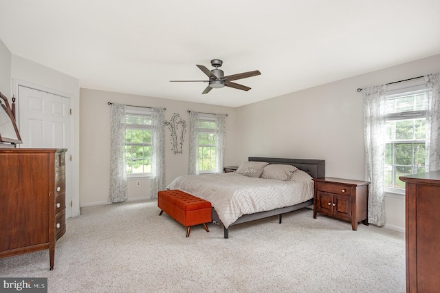 1015 E Macphail, Bel Air, MD 21015 - bedroom with light carpet, baseboards, and a ceiling fan