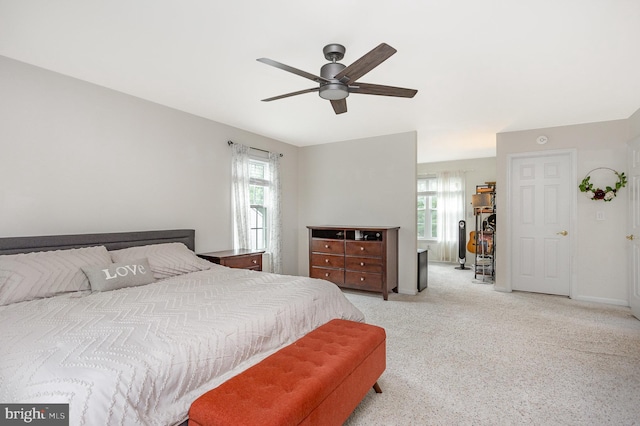 1015 E Macphail, Bel Air, MD 21015 - bedroom featuring multiple windows, light colored carpet, ceiling fan, and baseboards
