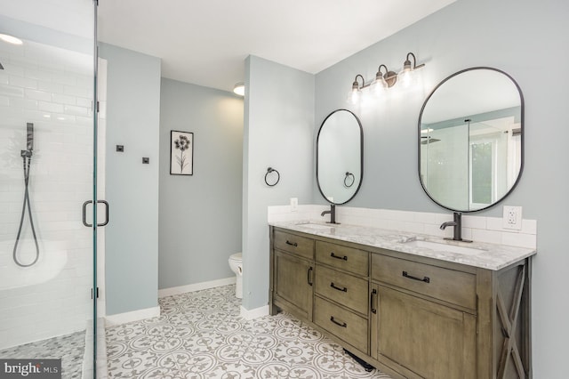 1015 E Macphail, Bel Air, MD 21015 - full bath with a shower stall, toilet, double vanity, and baseboards