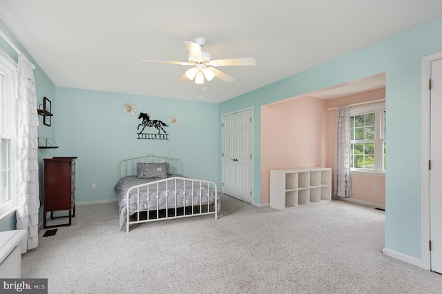 1015 E Macphail, Bel Air, MD 21015 - bedroom featuring baseboards, a ceiling fan, carpet floors, and a closet