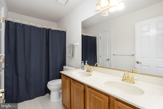 1015 E Macphail, Bel Air, MD 21015 - full bathroom featuring toilet, tile patterned flooring, and double vanity