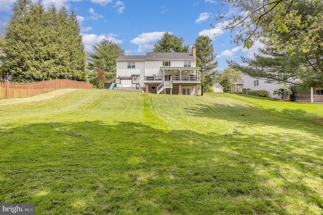 1015 E Macphail, Bel Air, MD 21015 - rear view of property with stairs, a deck, and a chimney