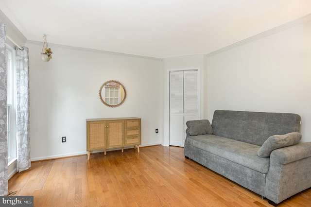1015 E Macphail, Bel Air, MD 21015 - sitting room with light wood-type flooring, ornamental molding, healthy amount of natural light, and baseboards
